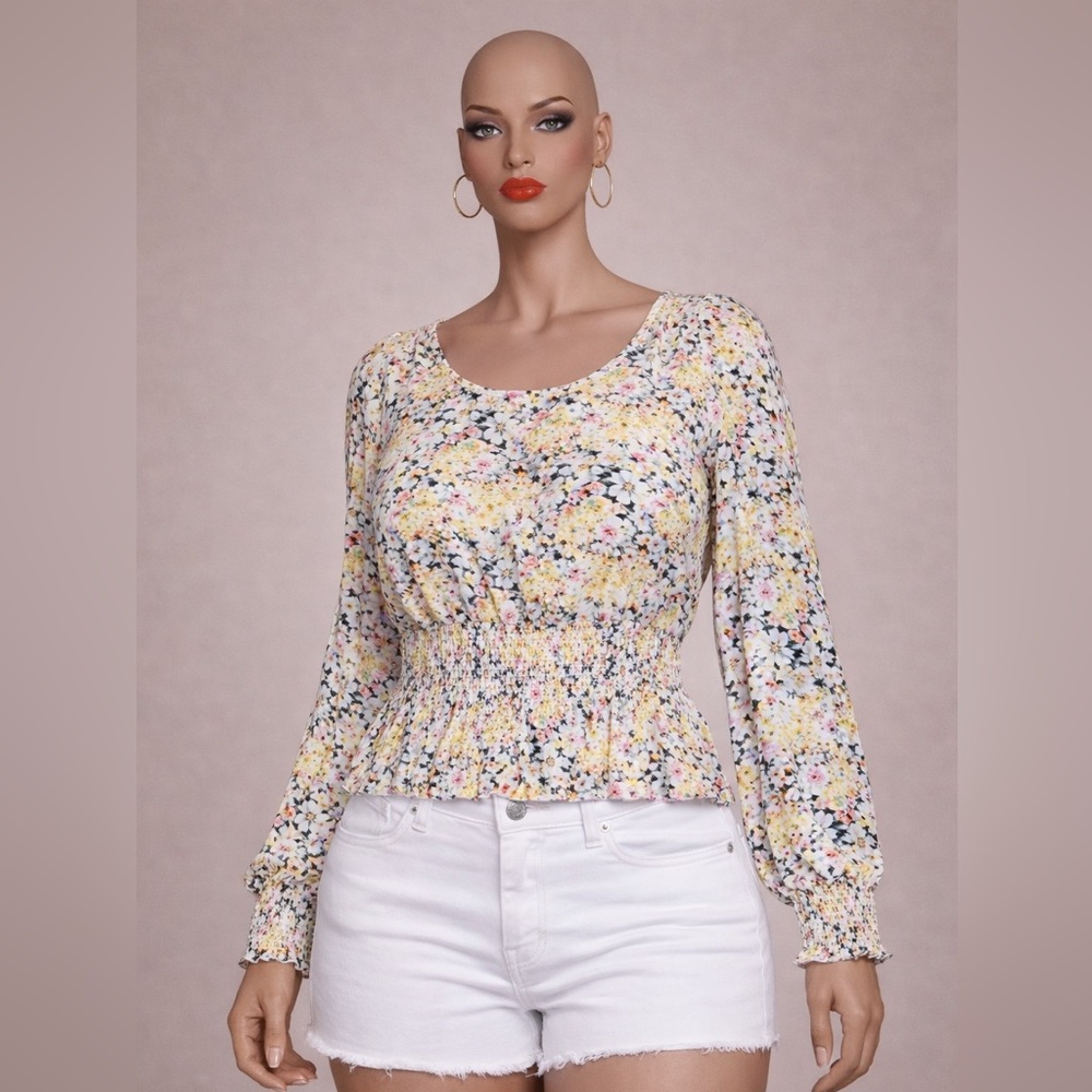 Luna Floral Peplum Top – Size Large – New with tag